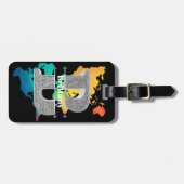 Naam Gepersonaliseerd Monogram Initiaal Zilveren L Bagagelabel (Voorkant horizontaal)