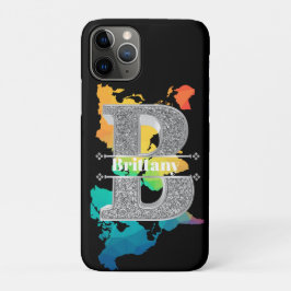 Naam Gepersonaliseerd Monogram Initiaal Zilveren L Case-Mate iPhone Case
