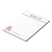 Naam Gepersonaliseerd Pink Peony Flower Notitieblo Notitieblok (Linkerzijde)