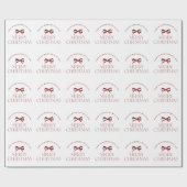 Naam gepersonaliseerd rood wit Prettig kerstfeest  Cadeaupapier (Vlak)