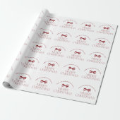 Naam gepersonaliseerd rood wit Prettig kerstfeest  Cadeaupapier (Uitgerold)