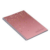 Naam Gepersonaliseerd Roze Marsala Glitter Sterren Notitieboek (Rechterzijde)