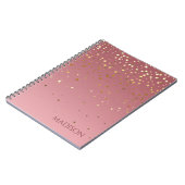 Naam Gepersonaliseerd Roze Marsala Glitter Sterren Notitieboek (Linkerzijde)