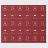 Naam gepersonaliseerd wit rood Prettig Kerstfeest  Cadeaupapier (Vlak)