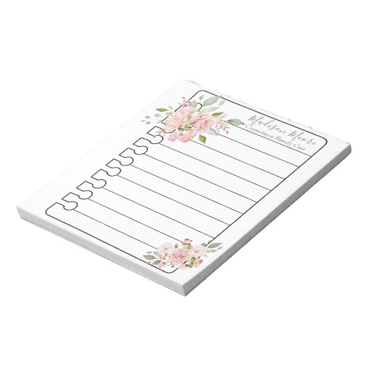 Naam Gepersonaliseerde Bloemen Rozen Botanisch Notitieblok (Linkerzijde)