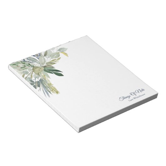 Naam Gepersonaliseerde Botanische bossen Bladgroen Notitieblok (Schuin)