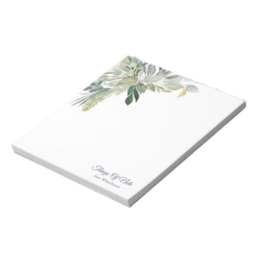 Naam Gepersonaliseerde Botanische bossen Bladgroen Notitieblok (Linkerzijde)
