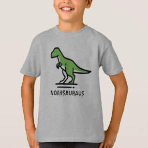 Naam gepersonaliseerde dinosaurus t-shirt
