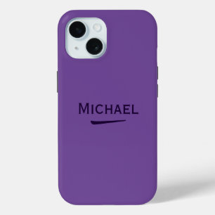 Naam gepersonaliseerde donkere lavendel iPhone 15 case