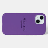 Naam gepersonaliseerde donkere lavendel Case-Mate iPhone case (Achterkant (horizontaal))