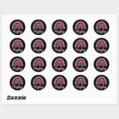 Naam Gepersonaliseerde Grappige Vrouwen Roze Regen Ronde Sticker (Vel)