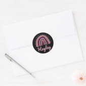 Naam Gepersonaliseerde Grappige Vrouwen Roze Regen Ronde Sticker (Envelop)
