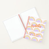 Naam gepersonaliseerde kleurrijke patroonschetsboe notitieboek (Binnen)