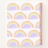 Naam gepersonaliseerde kleurrijke patroonschetsboe notitieboek (Achterkant)