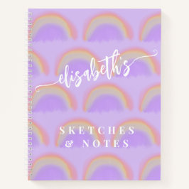 Naam gepersonaliseerde kleurrijke patroonschetsboe notitieboek