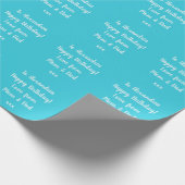 Naam Gepersonaliseerde Modern Blauwgroen Happy Bir Cadeaupapier (Hoek)