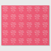 Naam Gepersonaliseerde Modern Pink Happy Birthday Cadeaupapier (Vlak)