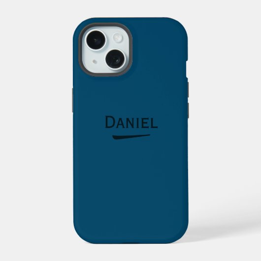 Naam Gepersonaliseerde Ocean Blue iPhone 15 Case (Achterkant)