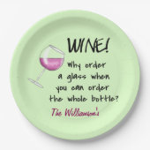 Naam Gepersonaliseerde rode wijn Funny Gezegde Gre Papieren Bordje (Voorkant)