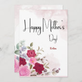 Naam Gepersonaliseerde Roze Bloemen Moederdagkaart Kaart (Voorkant / Achterkant)