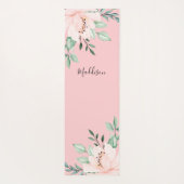 Naam Gepersonaliseerde Roze Bloemen Yogamat (Achterkant)