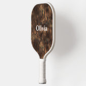 Naam Gepersonaliseerde tijgerafdrukwitboek Pickleball Paddle (Links)