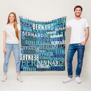 Naam Gerepliceerd in Shades of Coastal Blue Fleece Deken