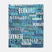 Naam Gerepliceerd in Shades of Coastal Blue Fleece Deken (Voorkant)