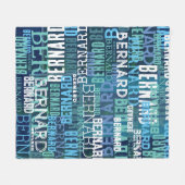 Naam Gerepliceerd in Shades of Coastal Blue Fleece Deken (Voorkant (Horizontaal))
