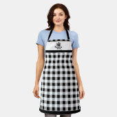 Naam Geserveerd Recept Zwart Wit Buffalo Plaid Schort (Gedragen)