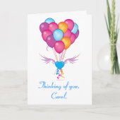 Naam  Get Well with Hearts and Balloon Kaart (Voorkant)