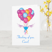 Naam  Get Well with Hearts and Balloon Kaart (Gele Bloem)