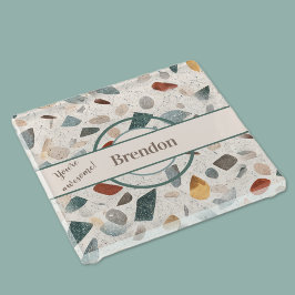 Naam, getextureerde grote spaander mozaïek terrazz glazen onderzetter