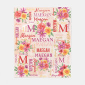 Naam geverfde bloemen fleece deken (Voorkant)