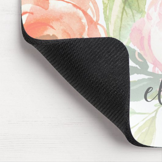 Naam geverfde Waterverf bloemen kalligrafie Muismat (Hoek)