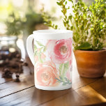 Naam geverfde Waterverf bloemen kalligrafie Porselein Kop<br><div class="desc">Een prachtig bloemetje en vrouwelijk design dat perfect is voor elk meisje of zelfs een bruid. Als u punten rond moet bewegen,  klik op het ontwerpgebied om veranderingen aan te brengen.</div>