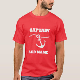 Naam gezaghebbende kapitein boot t-shirt