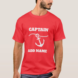 Naam gezaghebbende kapitein boot t-shirt