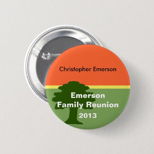 Naam gezinsherenigingstitel ronde button 5,7 cm (Voorkant /achterkant)