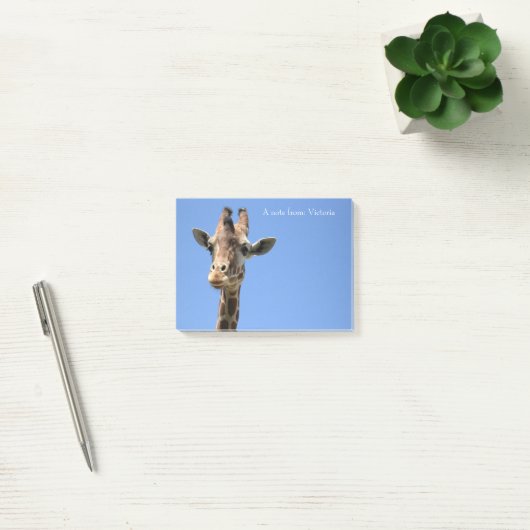 Naam Giraffe Blue Cute Post-it® Notes (Kantoor)
