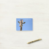 Naam Giraffe Blue Cute Post-it® Notes (Op bureau)