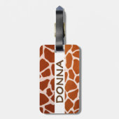 Naam Giraffe Safari Print Bagagelabel (Achterkant verticaal)