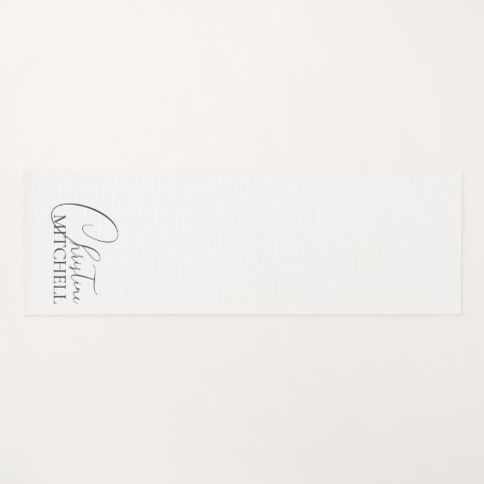 Naam Girly Script Wit Yogamat (Voorkant (horizontaal))