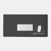 Naam Girly Script Zwart Bureaumat (Keyboard & Muis)