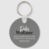 Naam gitarist Grijs Muziek Sleutelhanger (Achterkant)