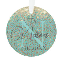 Naam Glittery Gold Feathers Monogram