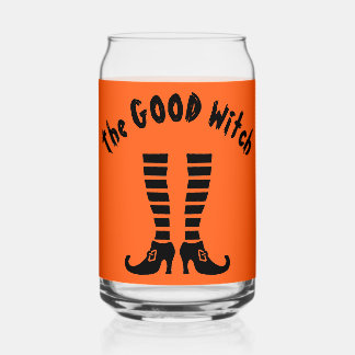 Naam, Goede Heks Benen & Schoenen, Oranje Hallowee Blikvorm Glas