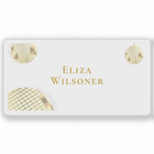 Naam Gold Disco Ball Sticker
