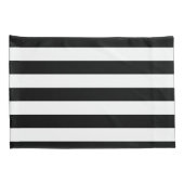 Naam Gold Heart Black White Stripes Pattern Kussensloop (Achterkant-Rechts)