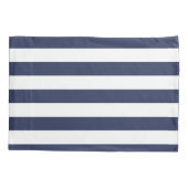 Naam Gold Heart Blue White Stripes Pattern Kussensloop (Achterkant-Links)
